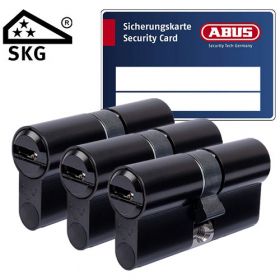Abus Bravus 3000 SKG3 mat zwart - 3 cilinders met 9 sleutels