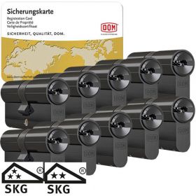 DOM IX Teco SKG3 zwart - 10 cilinders met 30 sleutels