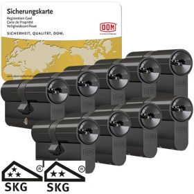 DOM IX Teco SKG3 zwart - 9 cilinders met 27 sleutels