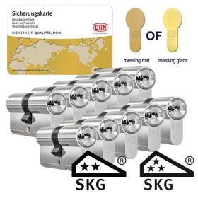 DOM IX Twido SKG2 messing - 10 cilinders met 30 sleutels