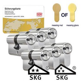 DOM IX Twido SKG2 messing - 6 cilinders met 18 sleutels