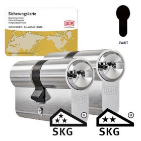 Dom IX Twido SKG3 zwart - 2 cilinders met 6 sleutels