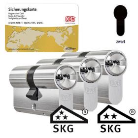 Dom IX Twido SKG3 zwart - 3 cilinders met 9 sleutels