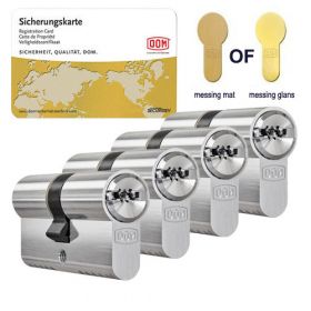 DOM IX Twinstar SKG3 messing - 4 cilinders met 12 sleutels