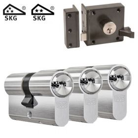 DOM oplegslot bruin + 3x DOM IX Teco cilinder