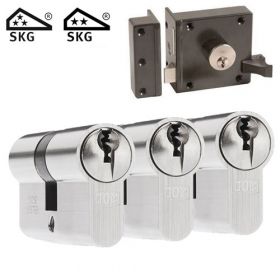 DOM oplegslot bruin + 3x DOM Sigma Plus cilinder