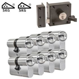 DOM oplegslot bruin + 8x DOM IX Twido cilinder