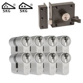 DOM oplegslot bruin + 8x DOM Plura cilinder