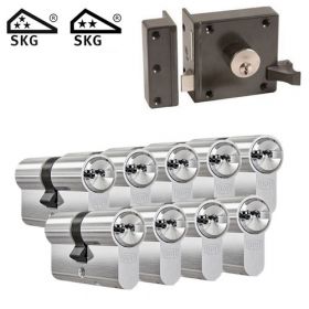 DOM oplegslot bruin + 9x DOM IX Teco cilinder