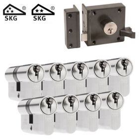 DOM oplegslot bruin + 9x DOM Sigma Plus cilinder