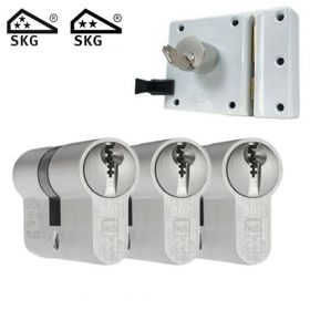 DOM oplegslot wit + 3x DOM Plura cilinder