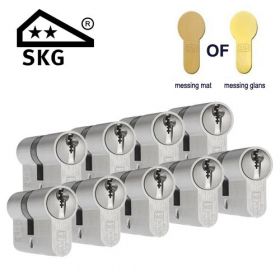 DOM Plura SKG2 messing - 9 cilinders met 27 sleutels