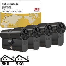 DOM Sigma Plus SKG3 zwart - 4 cilinders met 12 sleutels