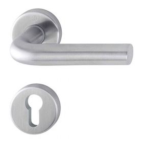 Hoppe Bonn deurkruk op rozet met cilindergat RVS