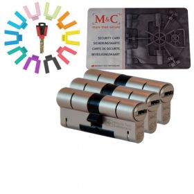 M&C Color 32/32 set 3 cilindersloten met 5 sleutels SKG3