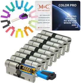 M&C Color Pro 32/32 set 9 cilindersloten met 9 sleutels SKG3