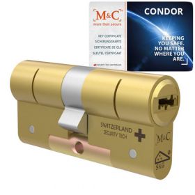 M&C Condor SKG3 messing - 1 cilinder met 3 sleutels