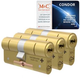 M&C Condor SKG3 messing - 3 cilinders met 5 sleutels