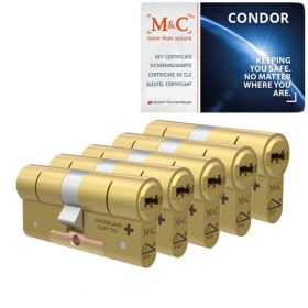 M&C Condor SKG3 messing - 5 cilinders met 7 sleutels