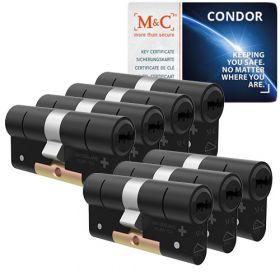 M&C Condor SKG3 zwart - 7 cilinders met 8 sleutels