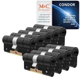 M&C Condor SKG3 zwart - 9 cilinders met 8 sleutels