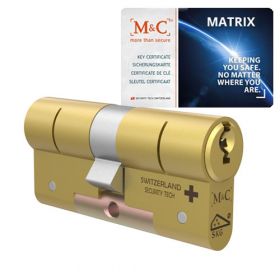 M&C Matrix SKG3 messing - 1 cilinder met 3 sleutels