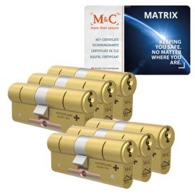 M&C Matrix SKG3 messing - 6 cilinders met 8 sleutels