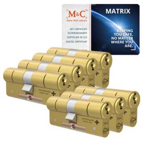 M&C Matrix SKG3 messing - 7 cilinders met 8 sleutels