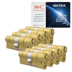 M&C Matrix SKG3 messing - 8 cilinders met 8 sleutels