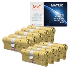 M&C Matrix SKG3 messing - 9 cilinders met 8 sleutels