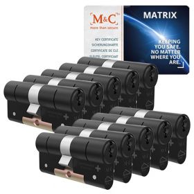 M&C Matrix SKG3 zwart - 10 cilinders met 8 sleutels