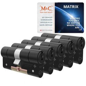 M&C Matrix SKG3 zwart - 5 cilinders met 7 sleutels