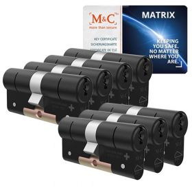 M&C Matrix SKG3 zwart - 7 cilinders met 8 sleutels