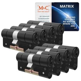 M&C Matrix SKG3 zwart - 8 cilinders met 8 sleutels