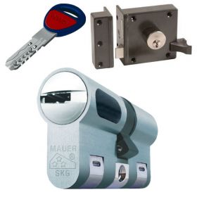 Mauer oplegslot bruin + 1x Mauer New Wave 5 cilinder