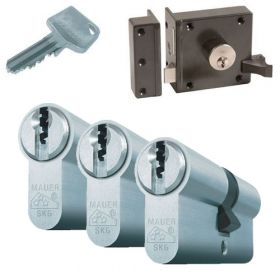 Mauer oplegslot bruin + 3x Mauer F3 cilinder