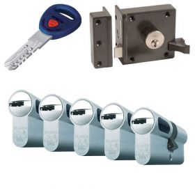 Mauer oplegslot bruin + 5x Mauer New Wave 4 cilinder