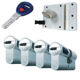 Mauer oplegslot wit + 4x Mauer New Wave 4 cilinder