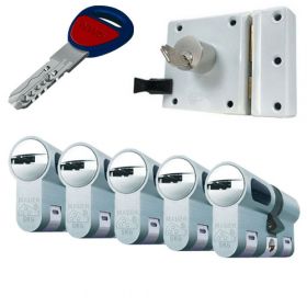 Mauer oplegslot wit + 5x Mauer New Wave 5 cilinder