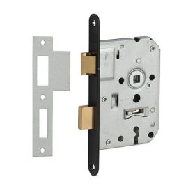 Nemef 1266/3 zwart dag- en nacht klavierslot afgerond PC56 doornmaat 50 mm