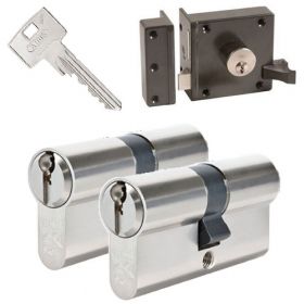 Abus oplegslot bruin + 2x Abus Zolit 1000 cilinder