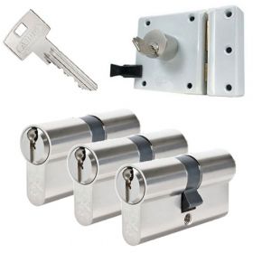 Abus oplegslot wit + 3x Abus S6+ cilinder
