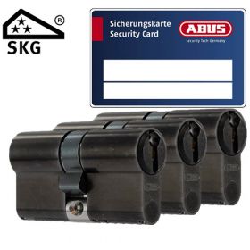 Abus S6+ SKG3 mat zwart - 3 cilinders met 9 sleutels