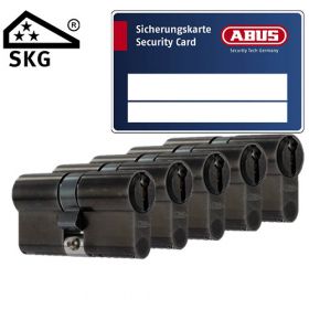 Abus S6+ SKG3 mat zwart - 5 cilinders met 15 sleutels