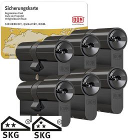 Dom IX Teco SKG2 zwart - 6 cilinders met 18 sleutels