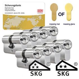 DOM IX Teco SKG3 messing - 8 cilinders met 24 sleutels