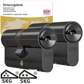 DOM IX Teco SKG3 zwart - 2 cilinders met 6 sleutels