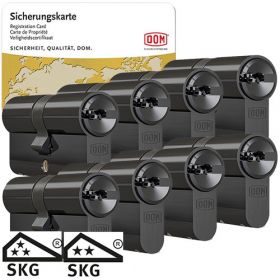 DOM IX Teco SKG3 zwart - 8 cilinders met 24 sleutels
