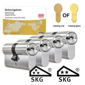 DOM IX Twido SKG3 messing - 4 cilinders met 12 sleutels