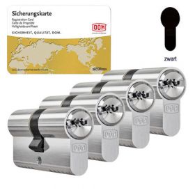Dom IX Twinstar SKG3 zwart - 4 cilinders met 12 sleutels